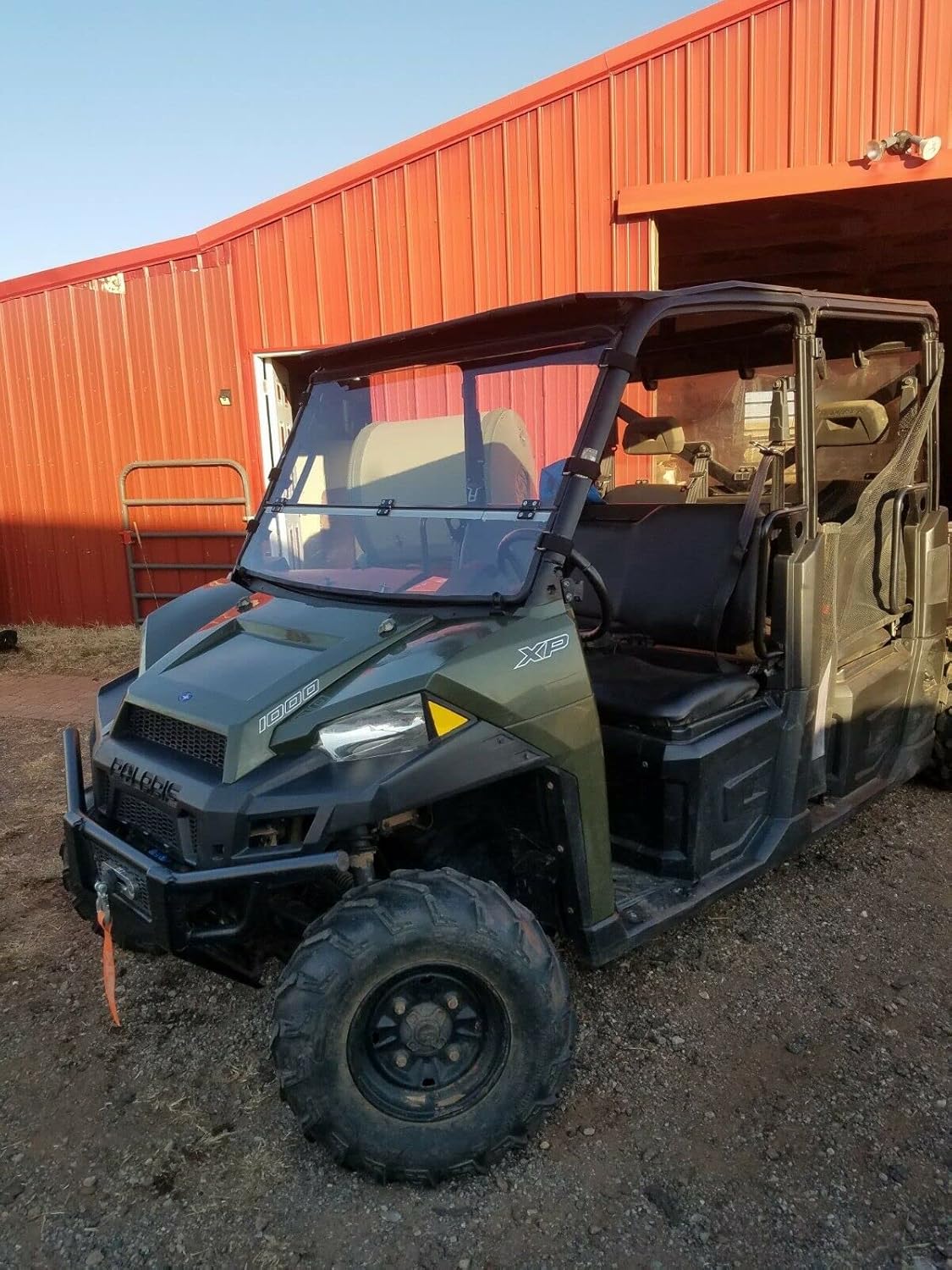 Flip Windshield Compatible with Polaris Ranger 1000 Front 2-in-1 Fold Down Clear Windscreen F667324