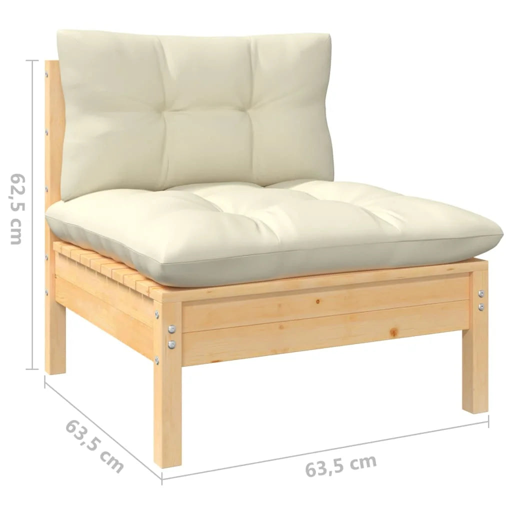 Patio Sofa with Cushions Solid Pinewood U957