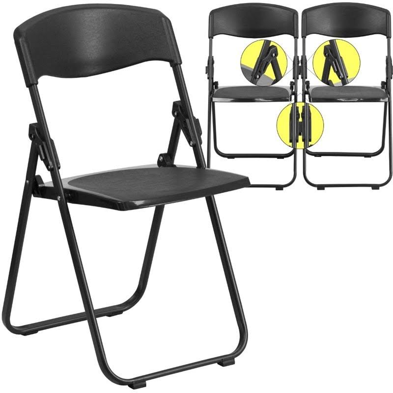 Black Plastic Folding Chair H5531
