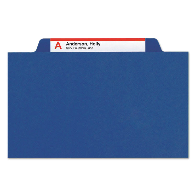 Dark Blue Legal Size Pressboard Classification Folders with Fasteners, 10/Box T998