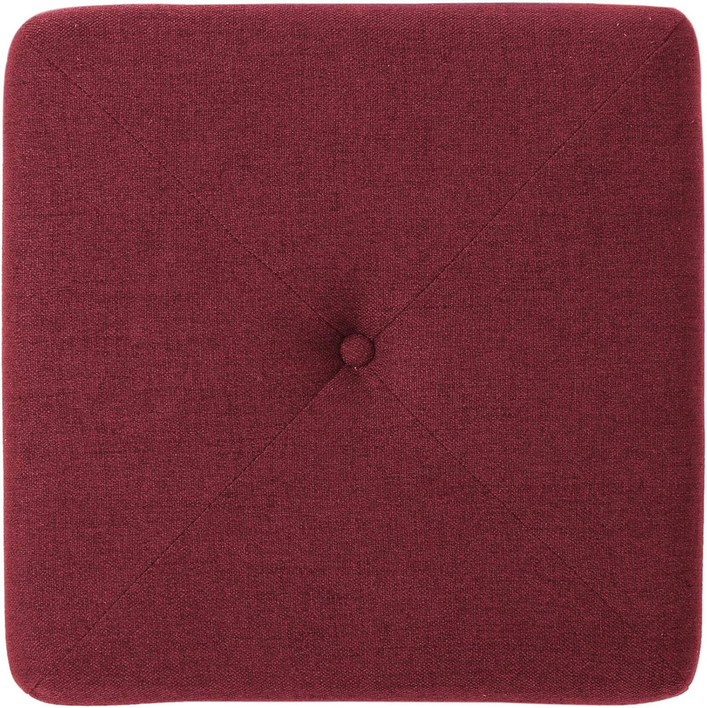 Deep Red Fabric Square Ottoman G875040