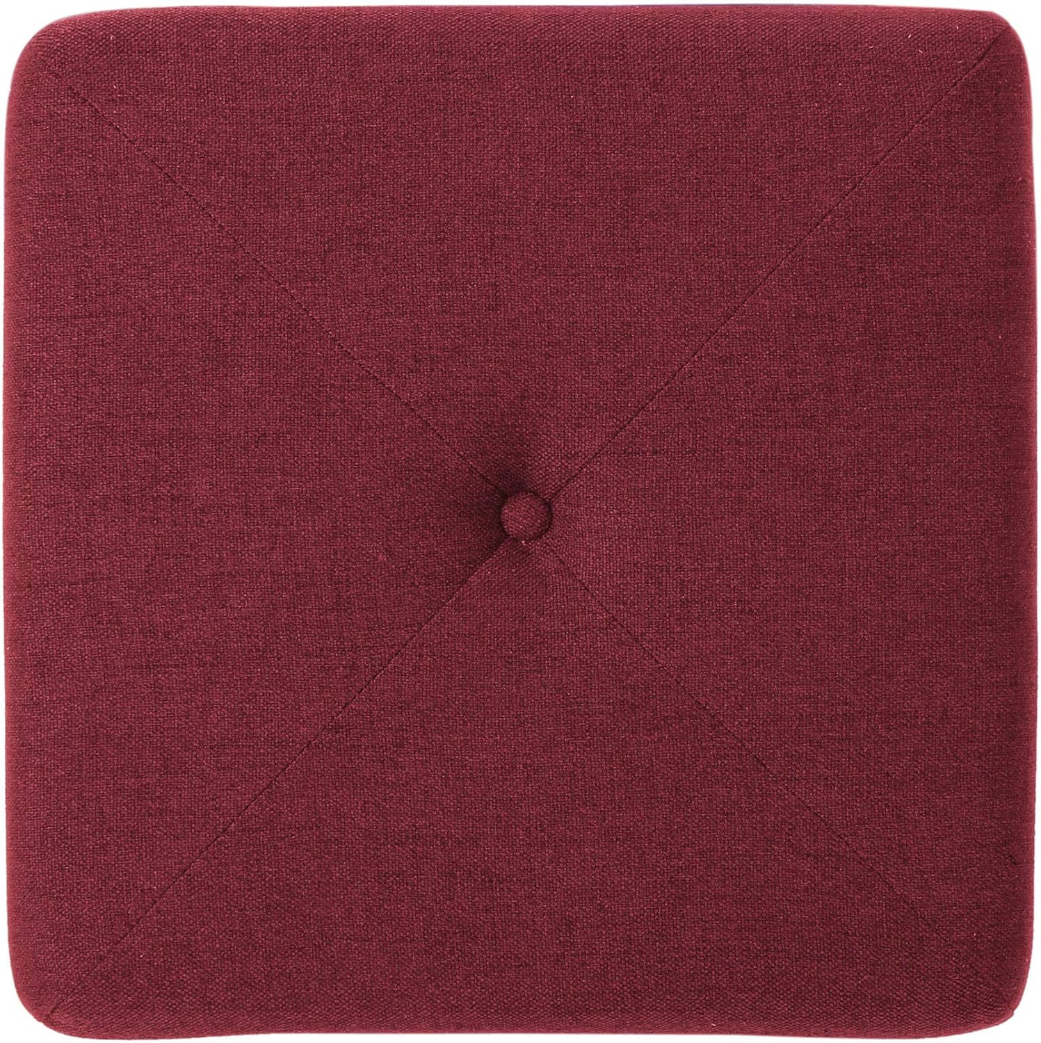 Deep Red Fabric Square Ottoman G875040