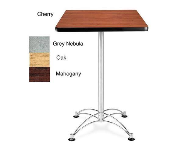 Chrome Base Cafe Table Mahogany Z8642