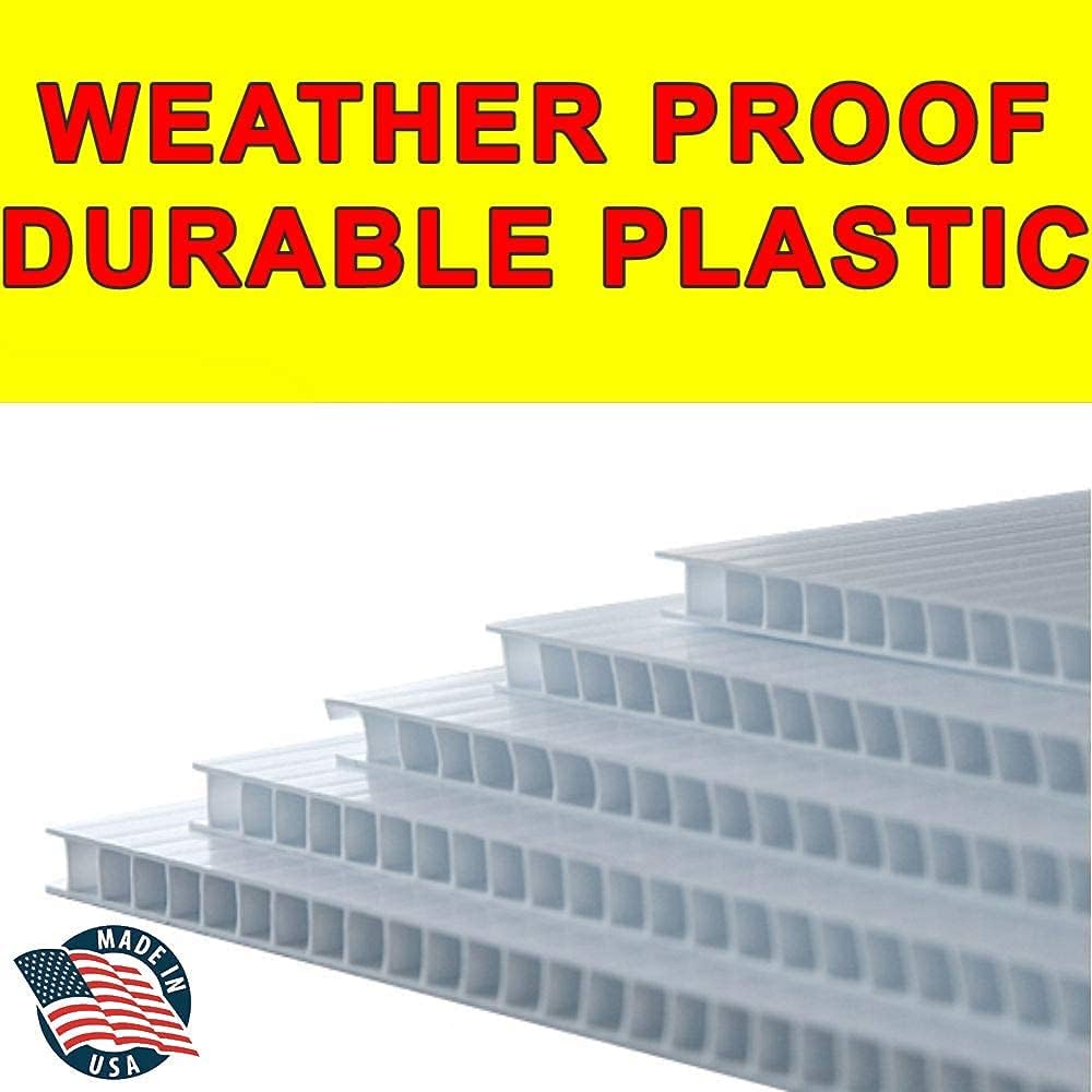 Plastic 18x12" Double-Sided Waterproof Signs, Pack of 2 I2964