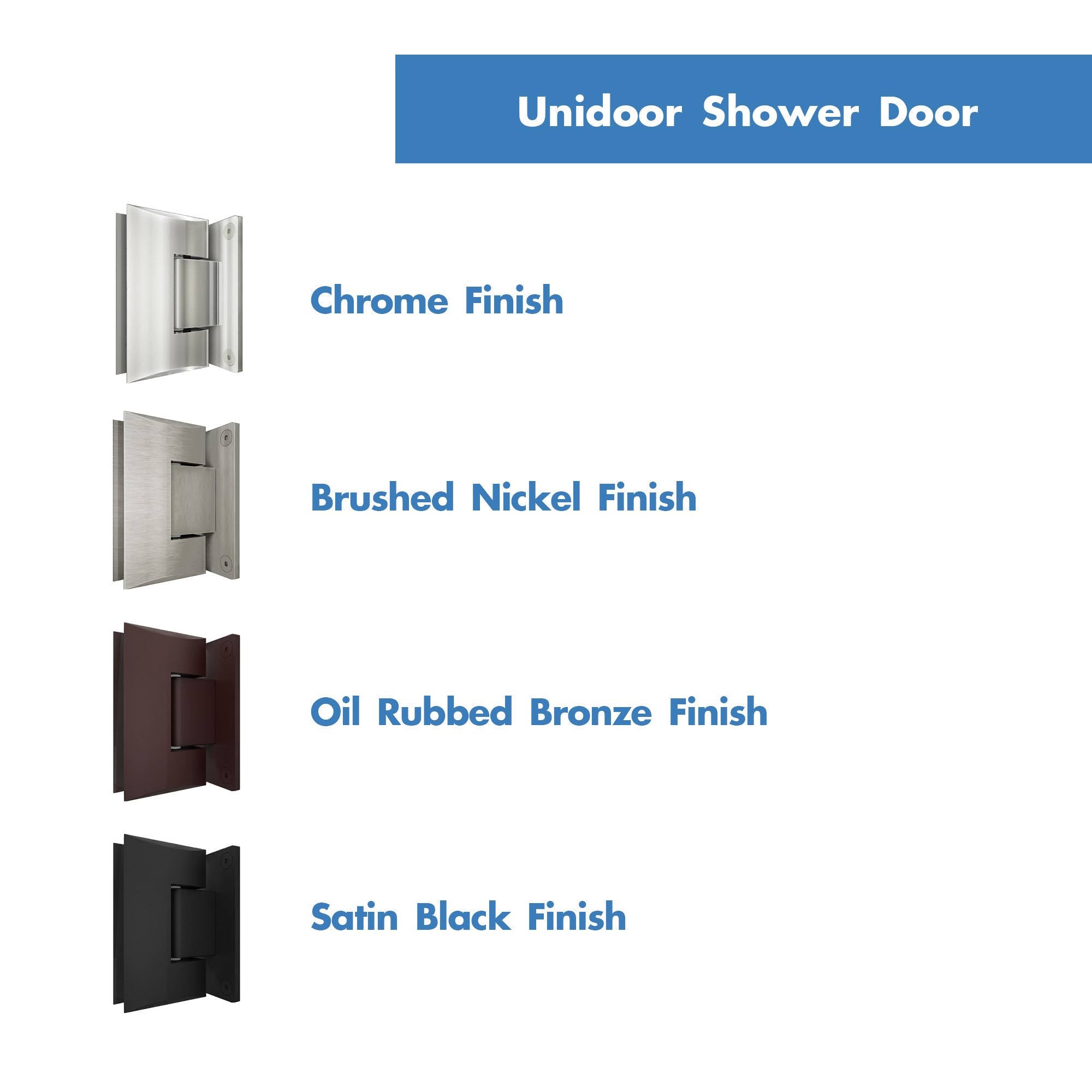 Brushed Nickel Hinged Shower Door L659