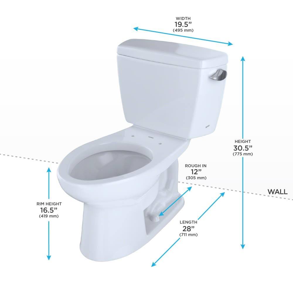 Cotton White Elongated Two-Piece Toilet with Right-Hand Trip Lever W47186