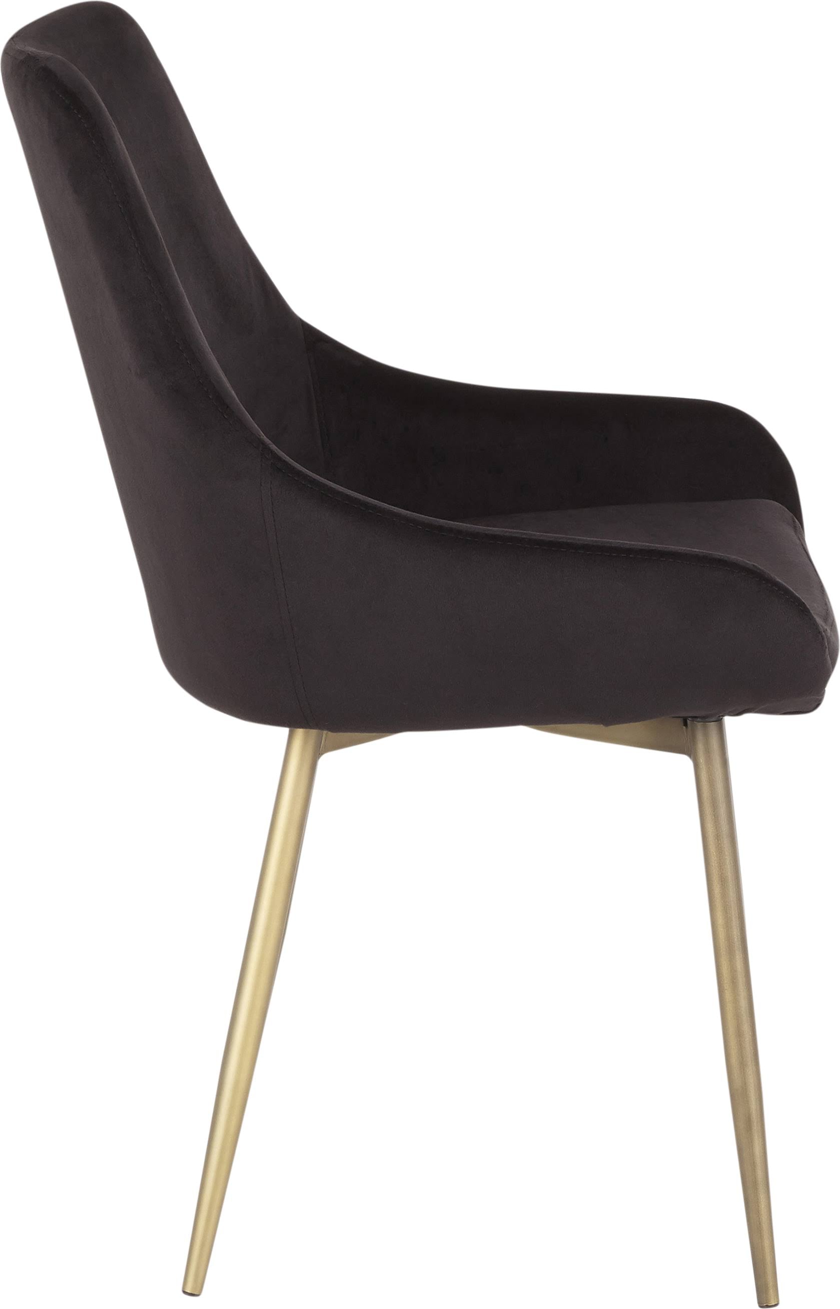 Black Solid Back Dining Side Chair, Set of 2 B331