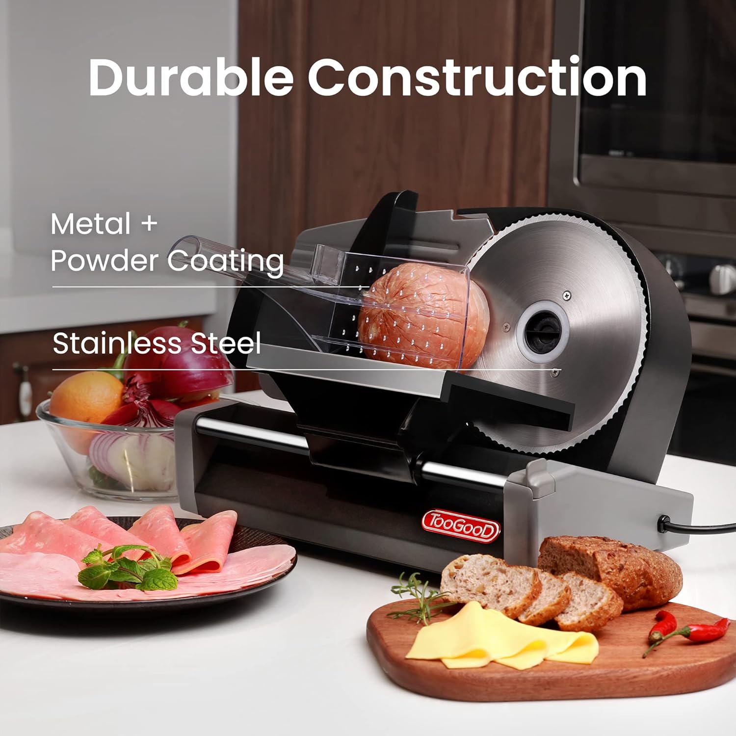 Electric Food Slicer with 7.5 Stainless Steel Blade G1343