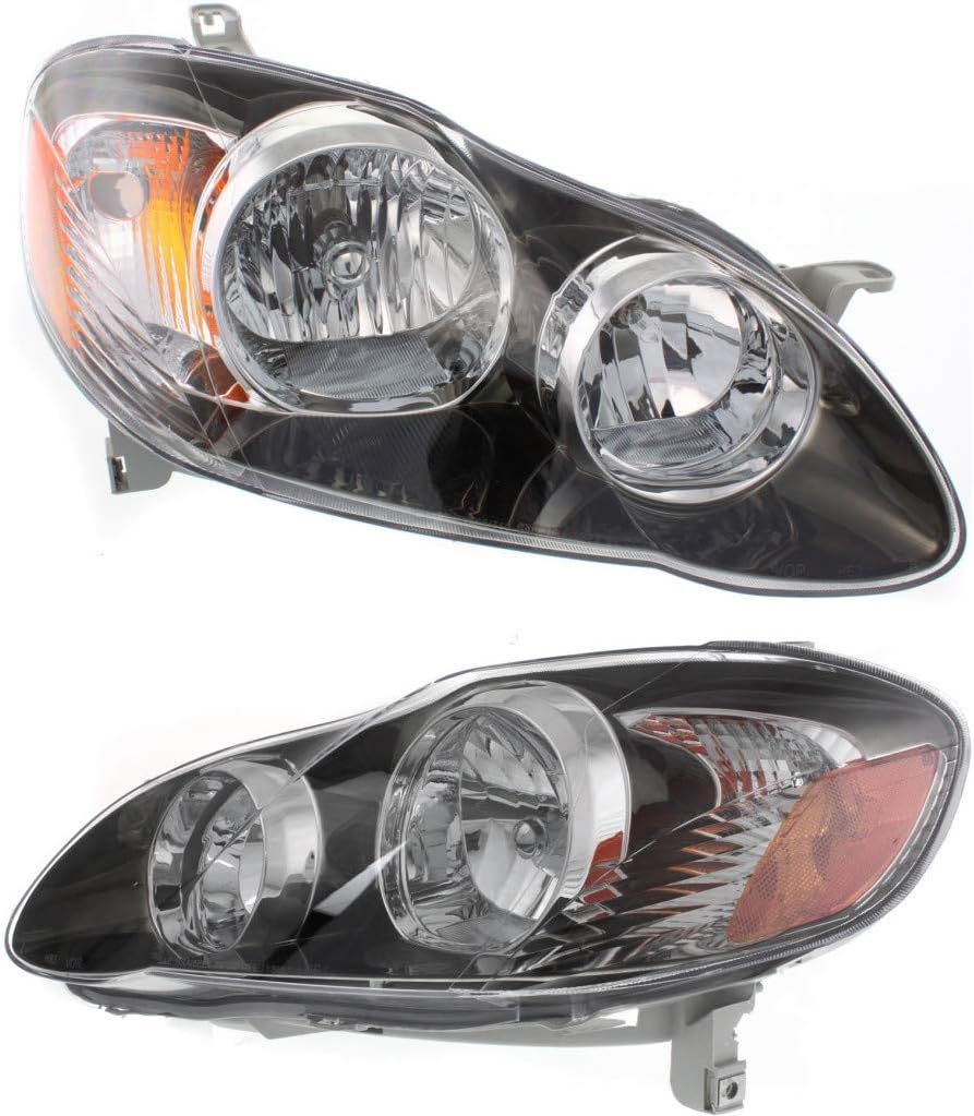 Headlight Assembly Pair for Toyota Corolla 2005-2008 D954