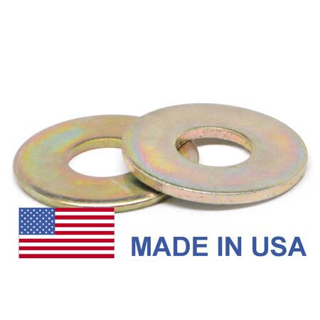 9/16 inch Grade 8 Flat Washer SAE Pattern Extra Heavy Medium Carbon Steel Yellow Zinc Plated Pk 900 F7833