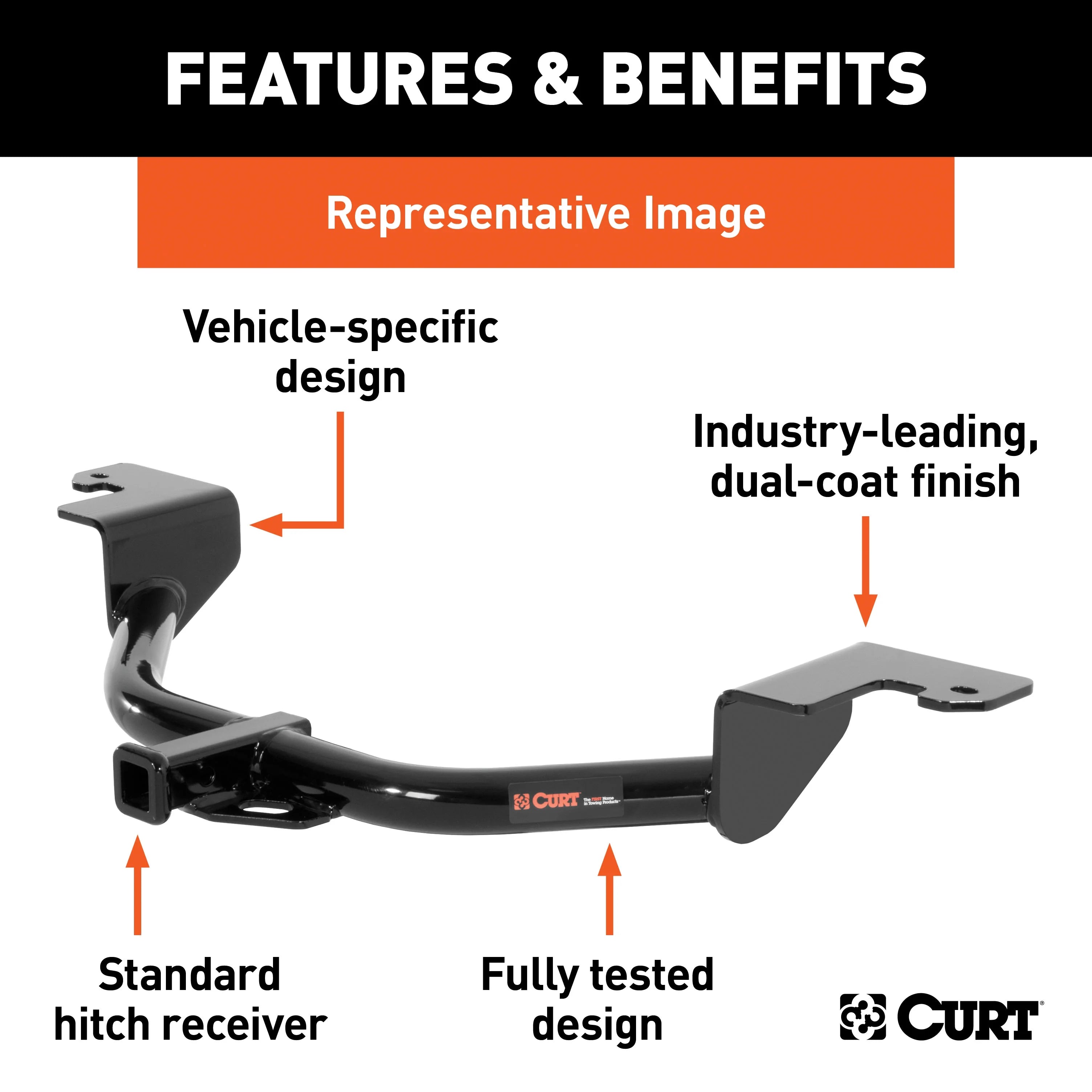 Class 2 Trailer Hitch with Installation Hardware, Pin & Clip K356