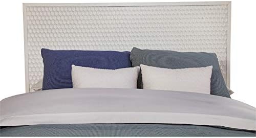 White Pearl California King Wood Panel Bed E19899
