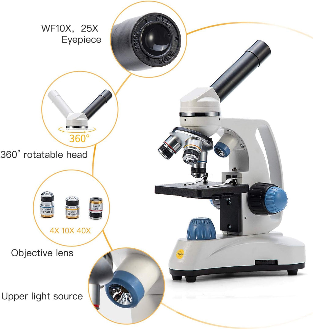 Compound Student Microscope, 40X-1000X, Monocular Head O249