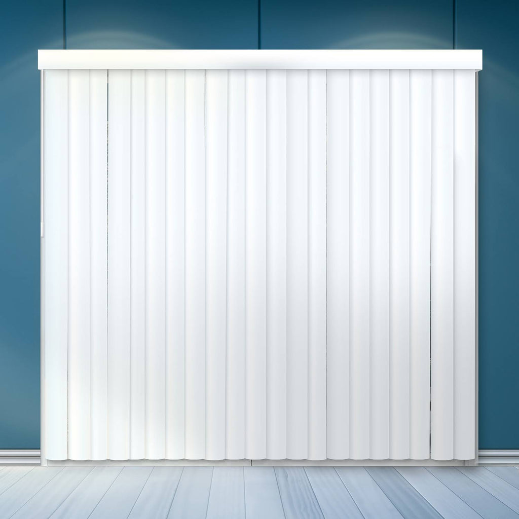 White Cordless Vertical Window Blinds, 78 inch x 84 inch Y6742