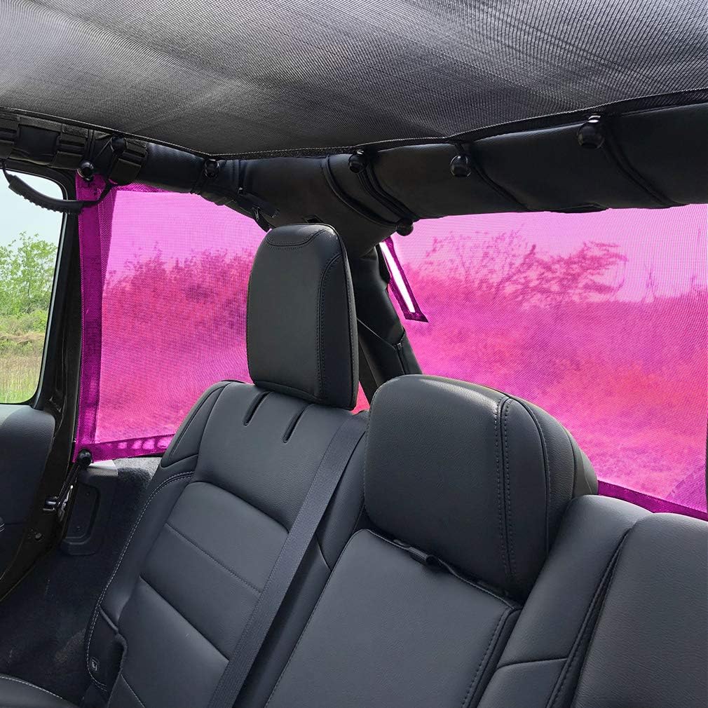 Pink Mesh Sun Shade for Jeep Wrangler JLU 4 Door V751