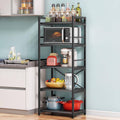 5-Tier Free Standing Kitchen Storage Shelf Rack, Black Q351