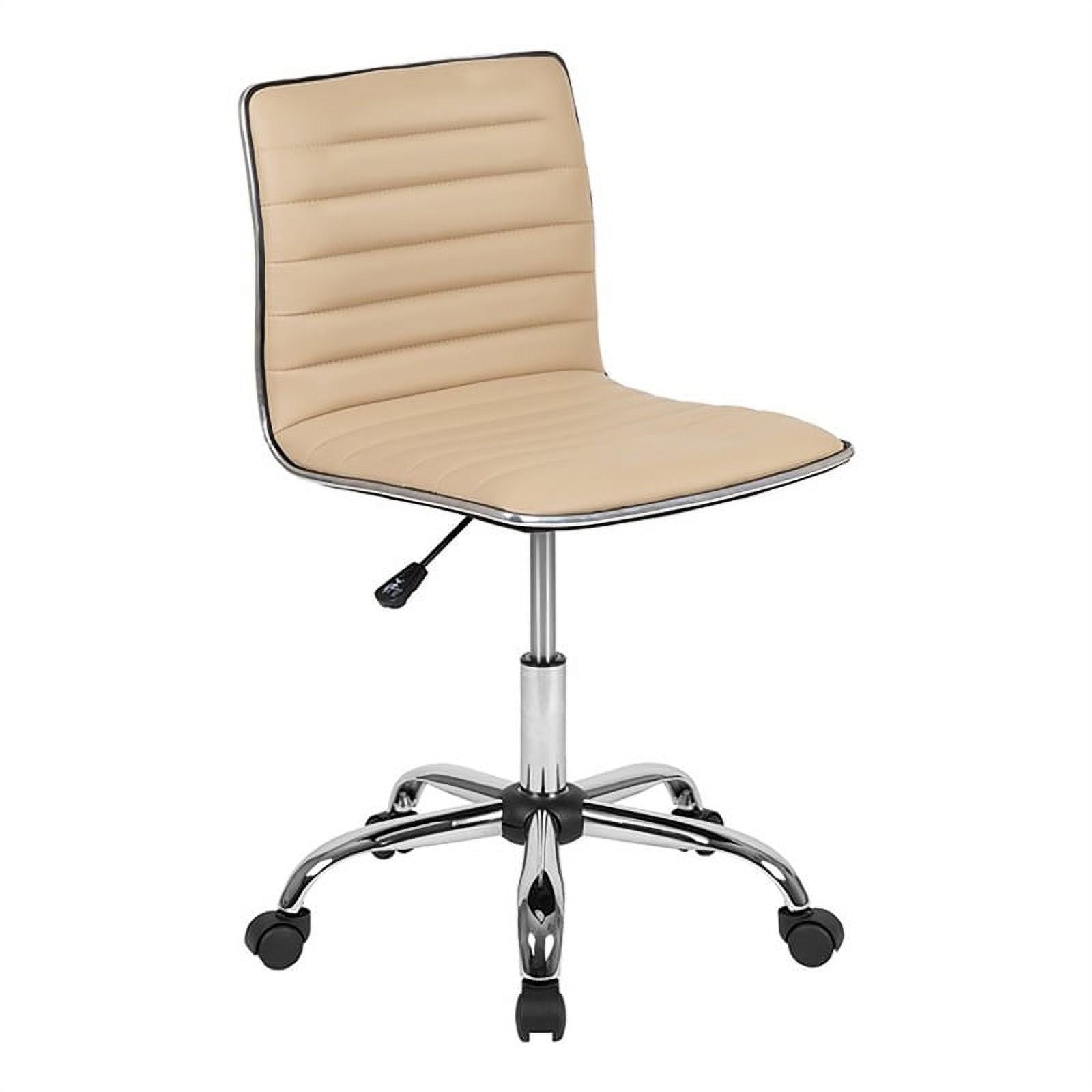 Tan Vinyl Low Back Swivel Office Chair G404420