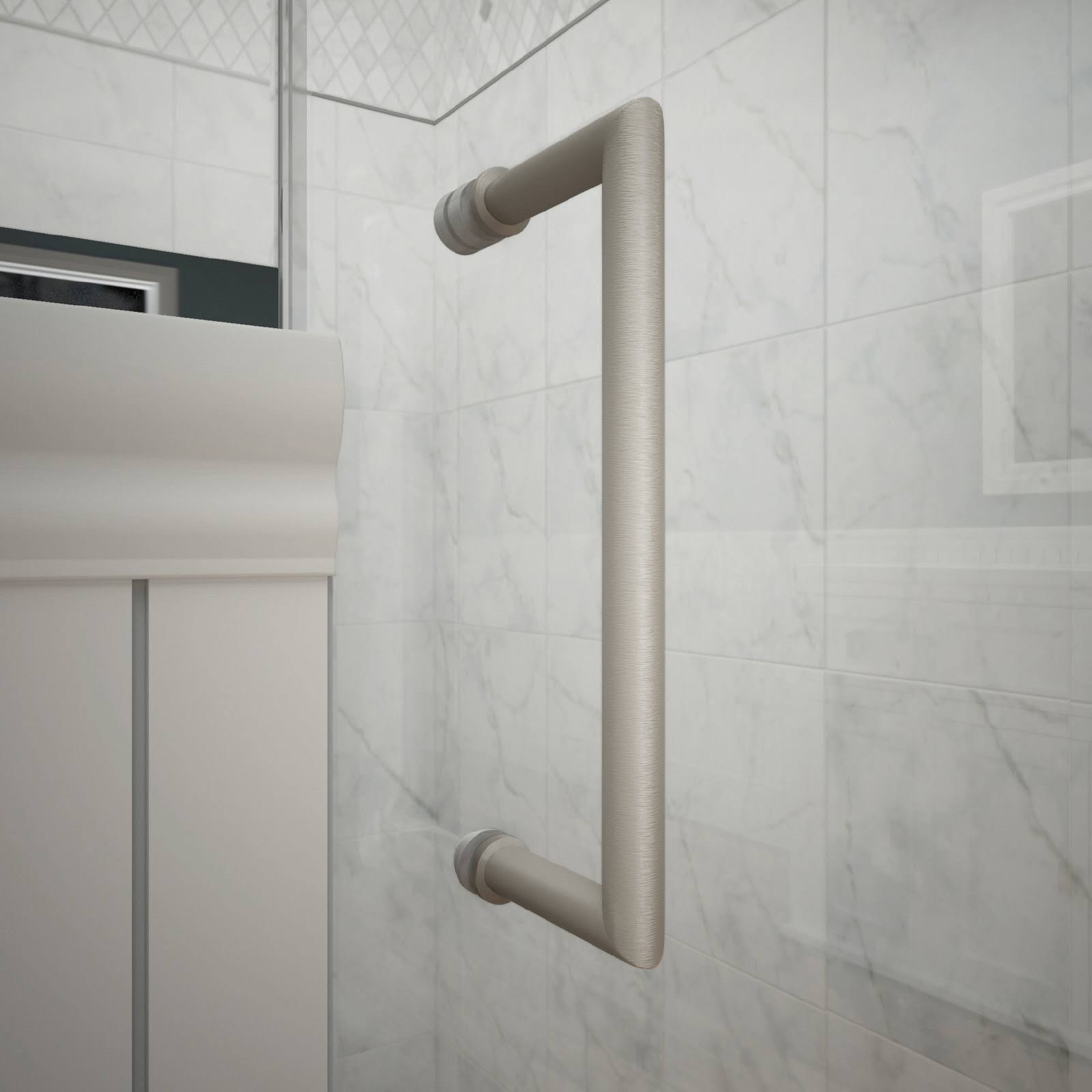 Brushed Nickel Hinged Shower Door L659