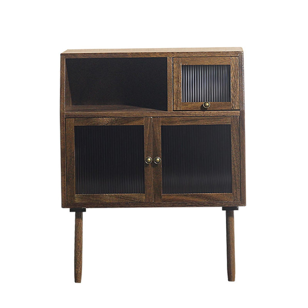 Walnut Cabinets Multipurpose Cupboard for 1/6 1/12 Scale Dollhouse T7822