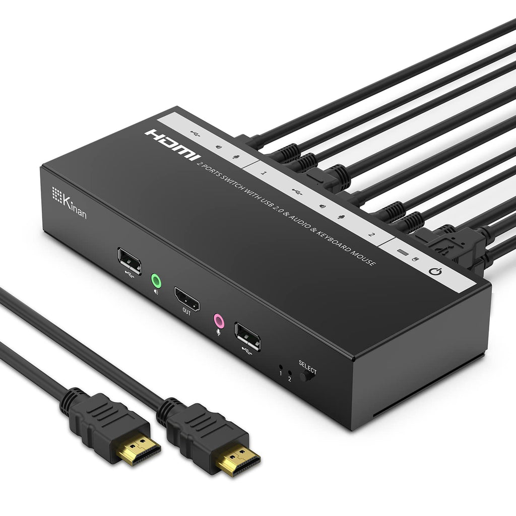 2 Port USB2.0 DVI KVM Switch with Cables, 1920 x 1200@60Hz B699995