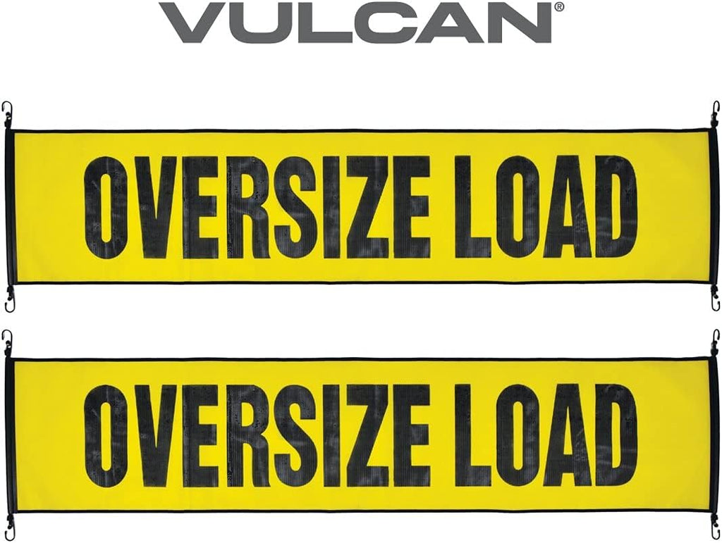Oversize Load Banner with Heavy Duty Metal Hooks, 18 Inch x 84 Inch, Pack of 2 N5630
