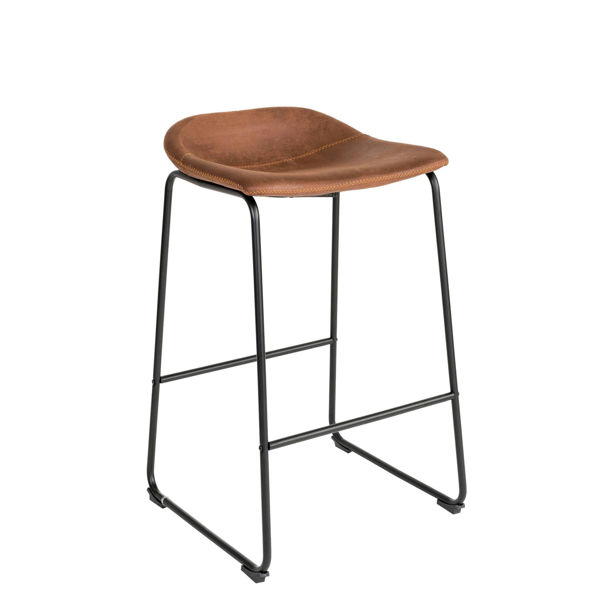 Brown Bar Stool Set of 2 Q391