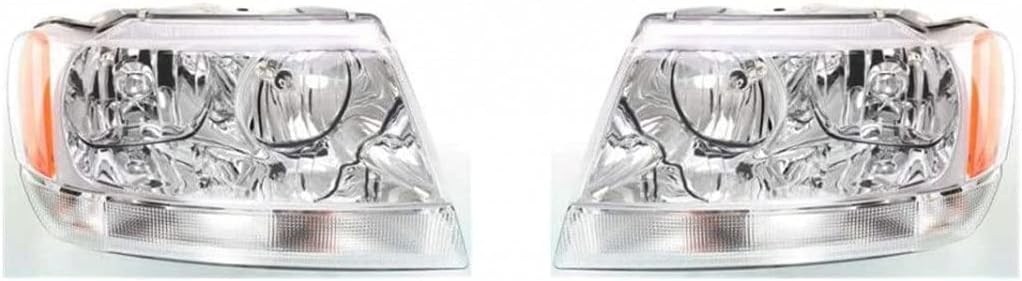 Headlight Assembly for Jeep Grand Cherokee 1999-2004 Pair Driver and Passenger Side D779