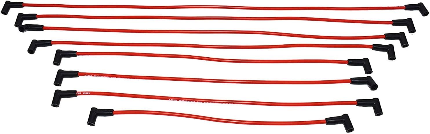 8-Cylinder Male Cap 65k Volt HEI Distributor Tune Up Kit 8.0mm Spark Plug Wires Red Pack of 2 Y21531