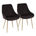 Black Solid Back Dining Side Chair, Set of 2 B331