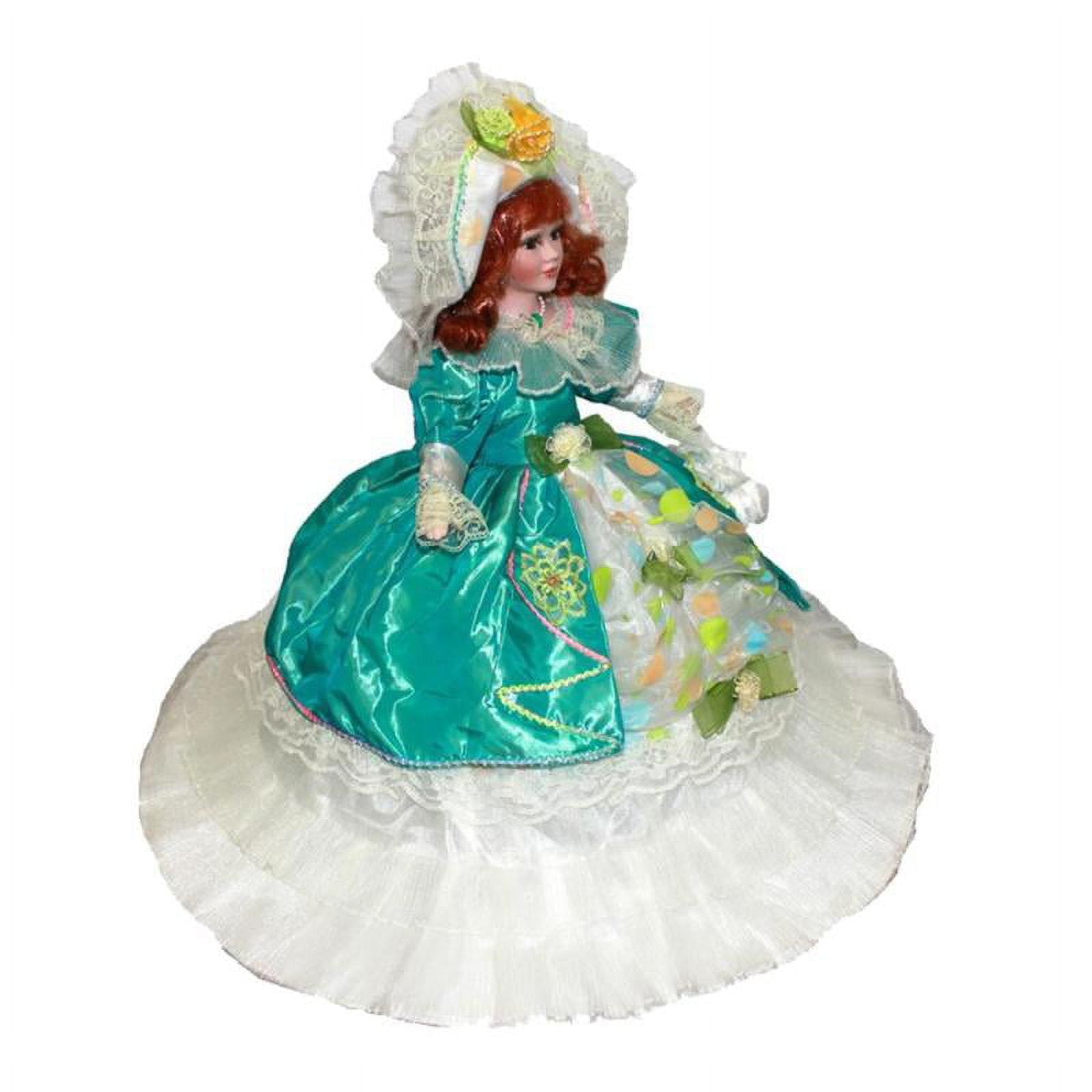 45cm Victorian Porcelain Doll with Umbrella Dress & Hat D4042
