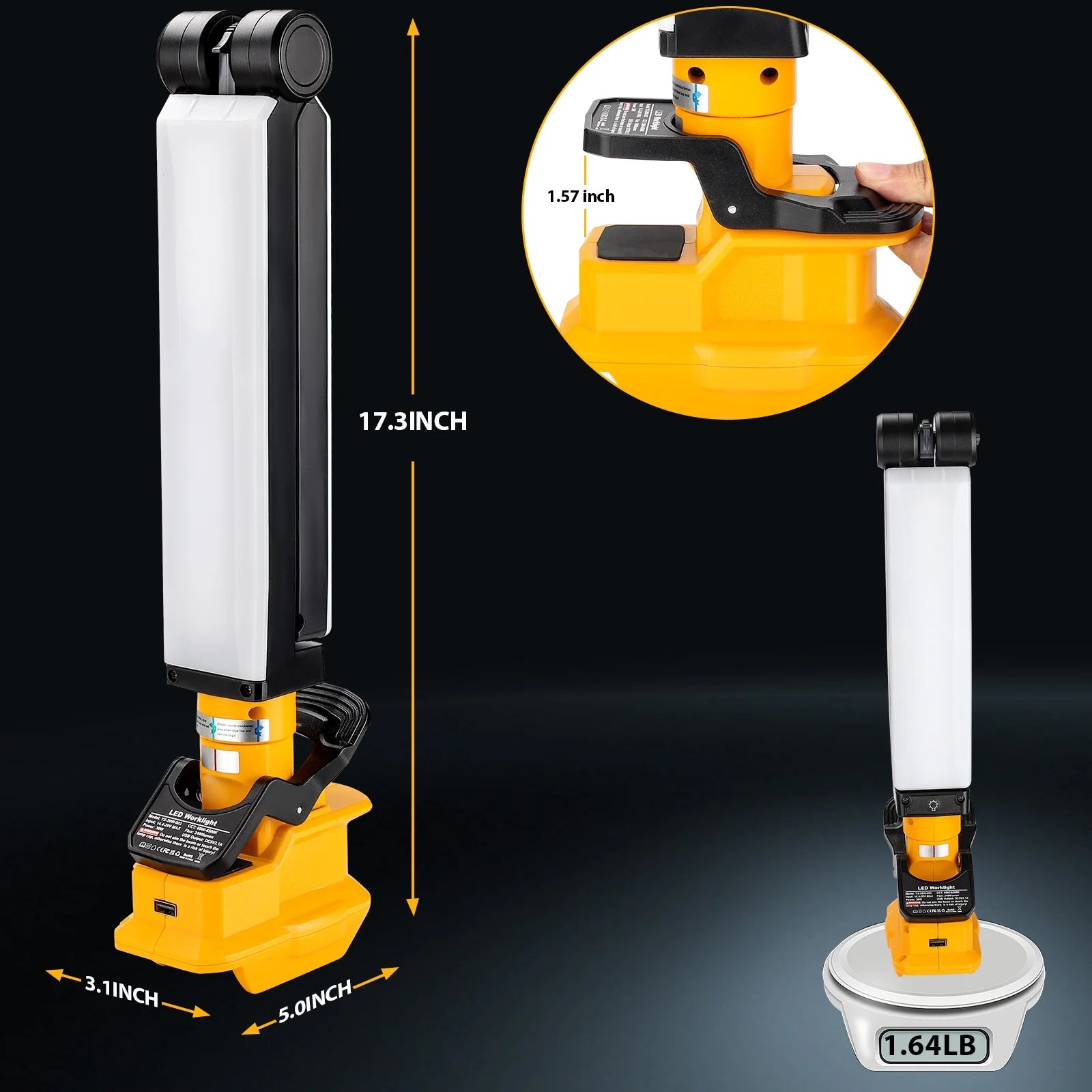 30W 2400LM LED Clip Work Light for DEWALT 18V/20V Li-ion Battery V798292