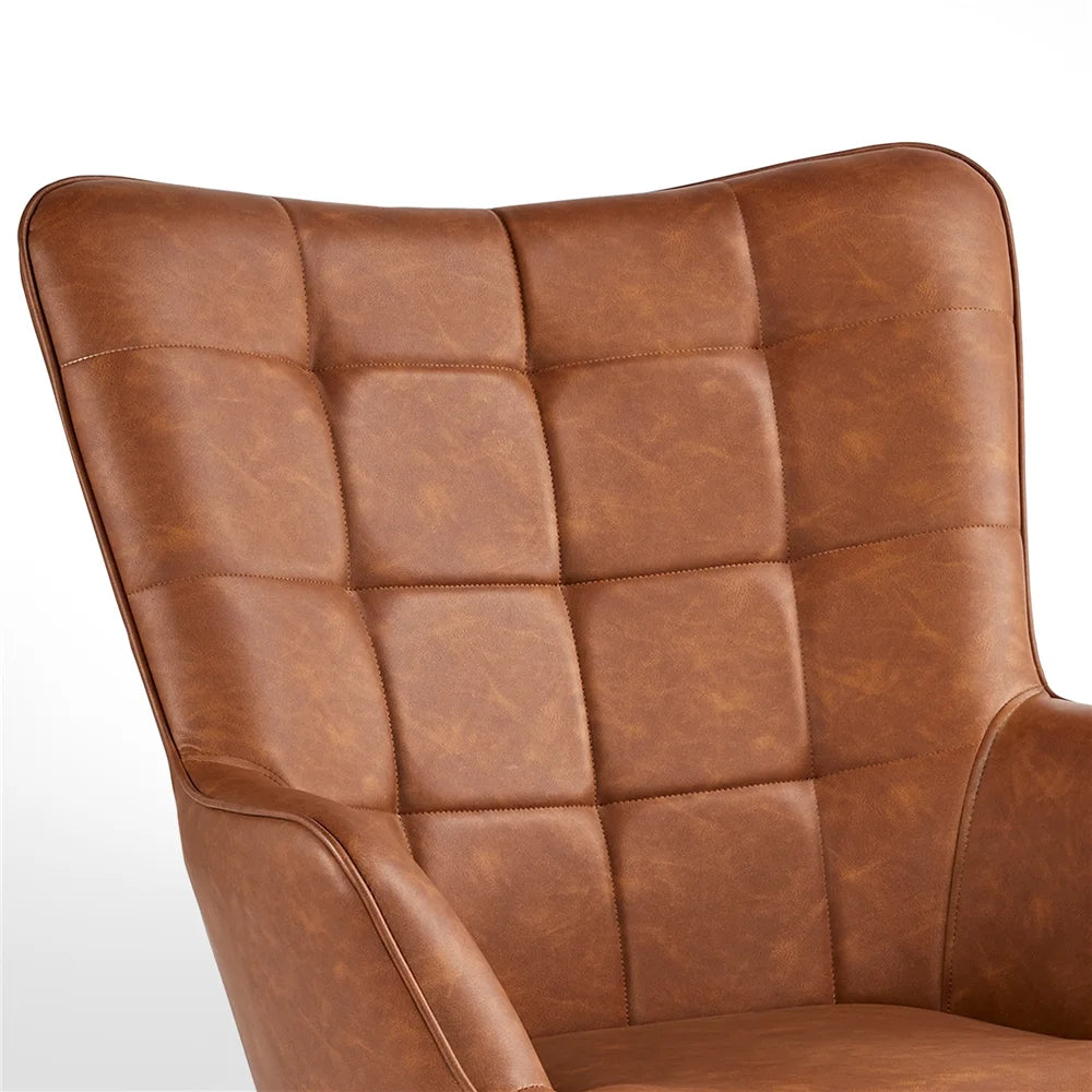Brown Faux Leather Accent Chair S255865