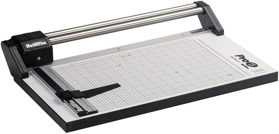 15 Inch Rotary Paper Trimmer with Steel Blades and Stainless Steel Guide Rails U45806