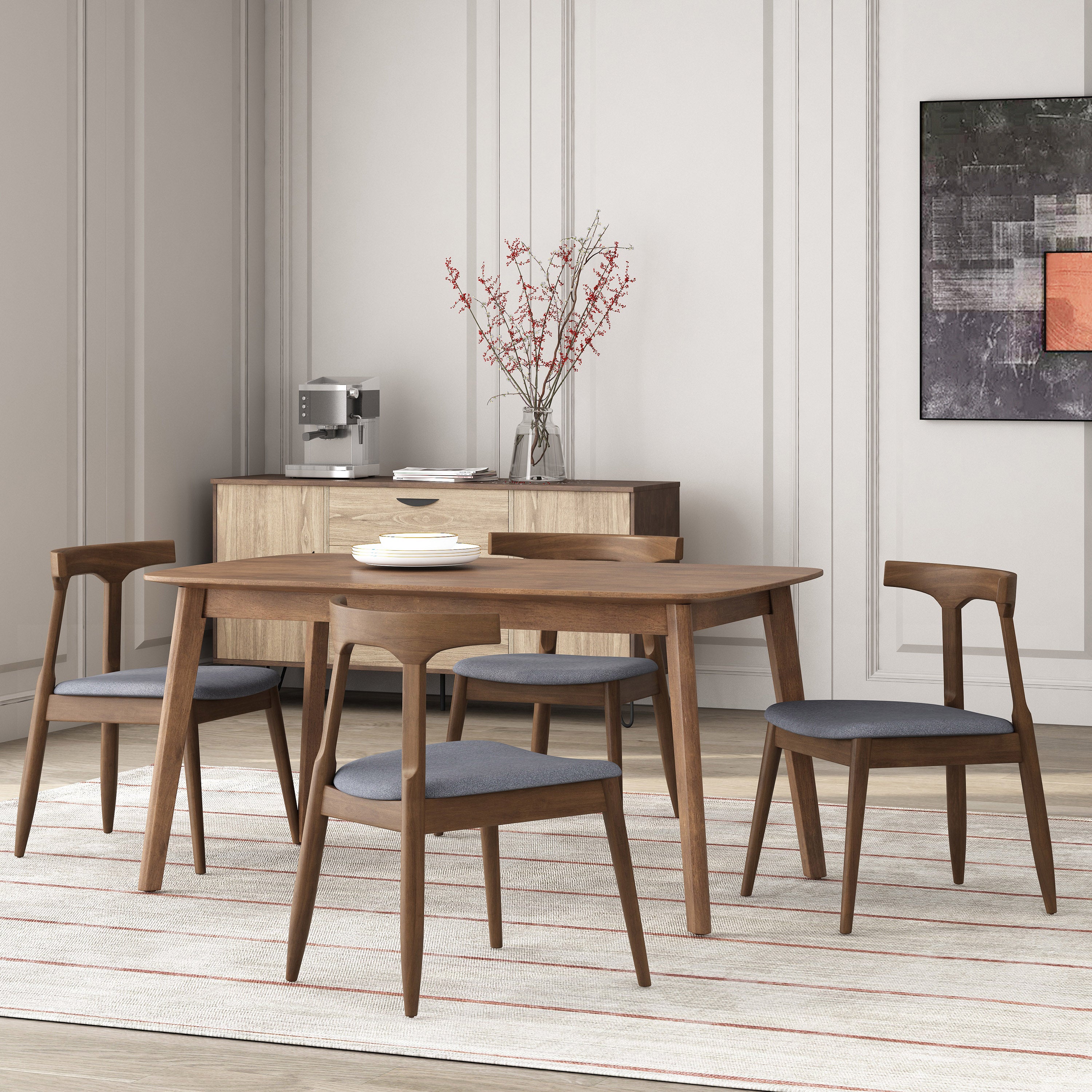 Set of 4 Fabric Upholstered Dining Chairs U3923