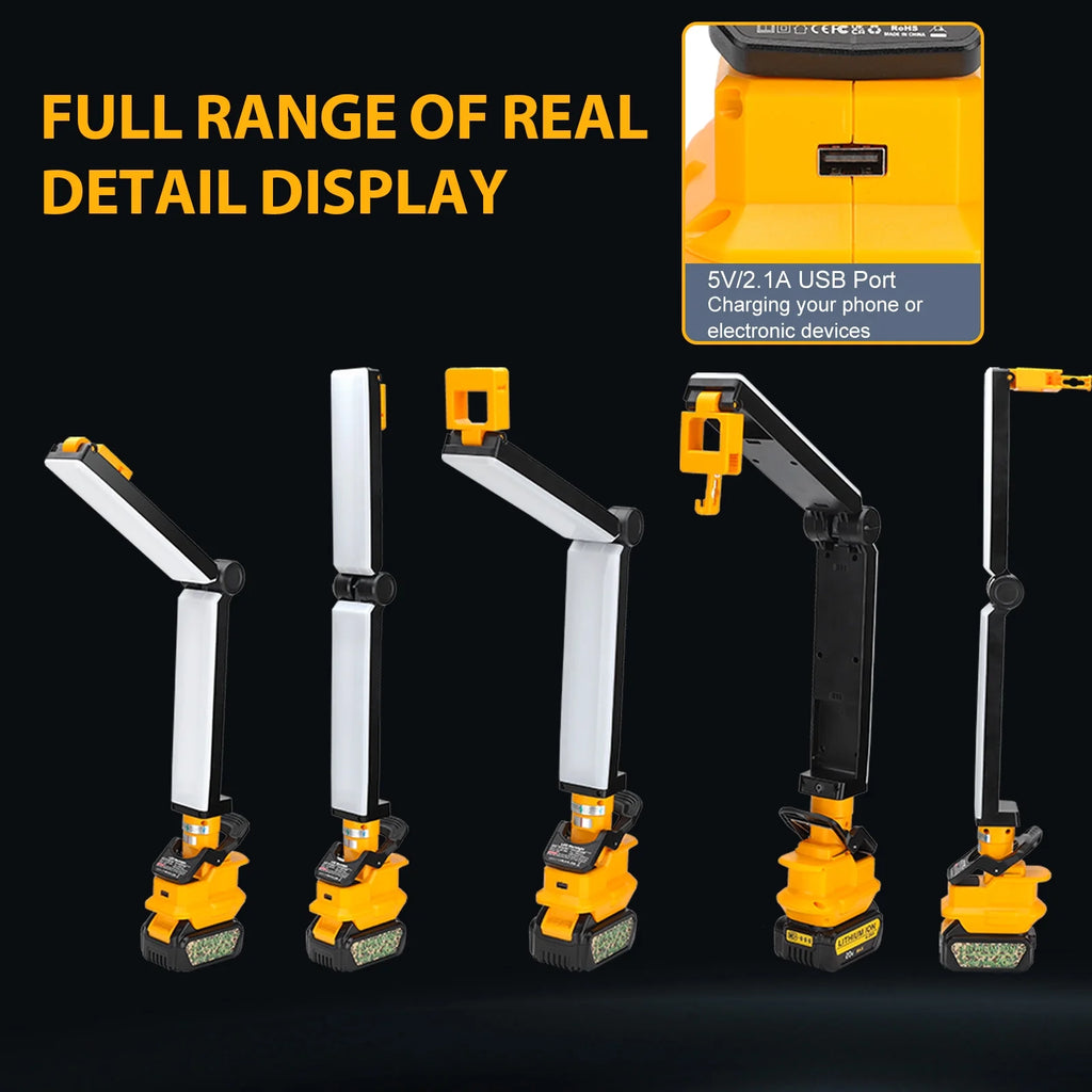 30W 2400LM LED Clip Work Light for DEWALT 18V/20V Li-ion Battery V798292