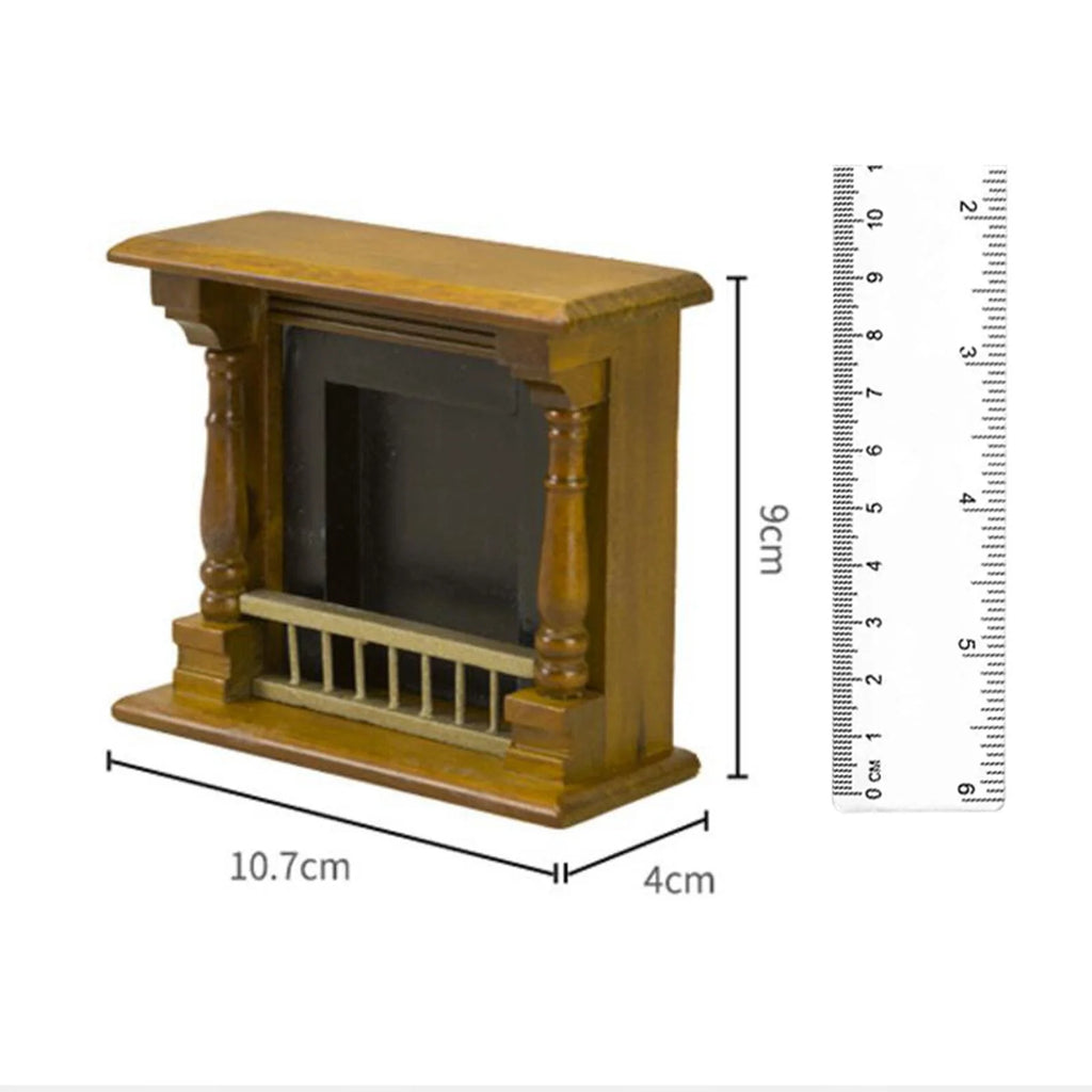 1/12 Scale Wooden Dollhouse Fireplace Toy S842506