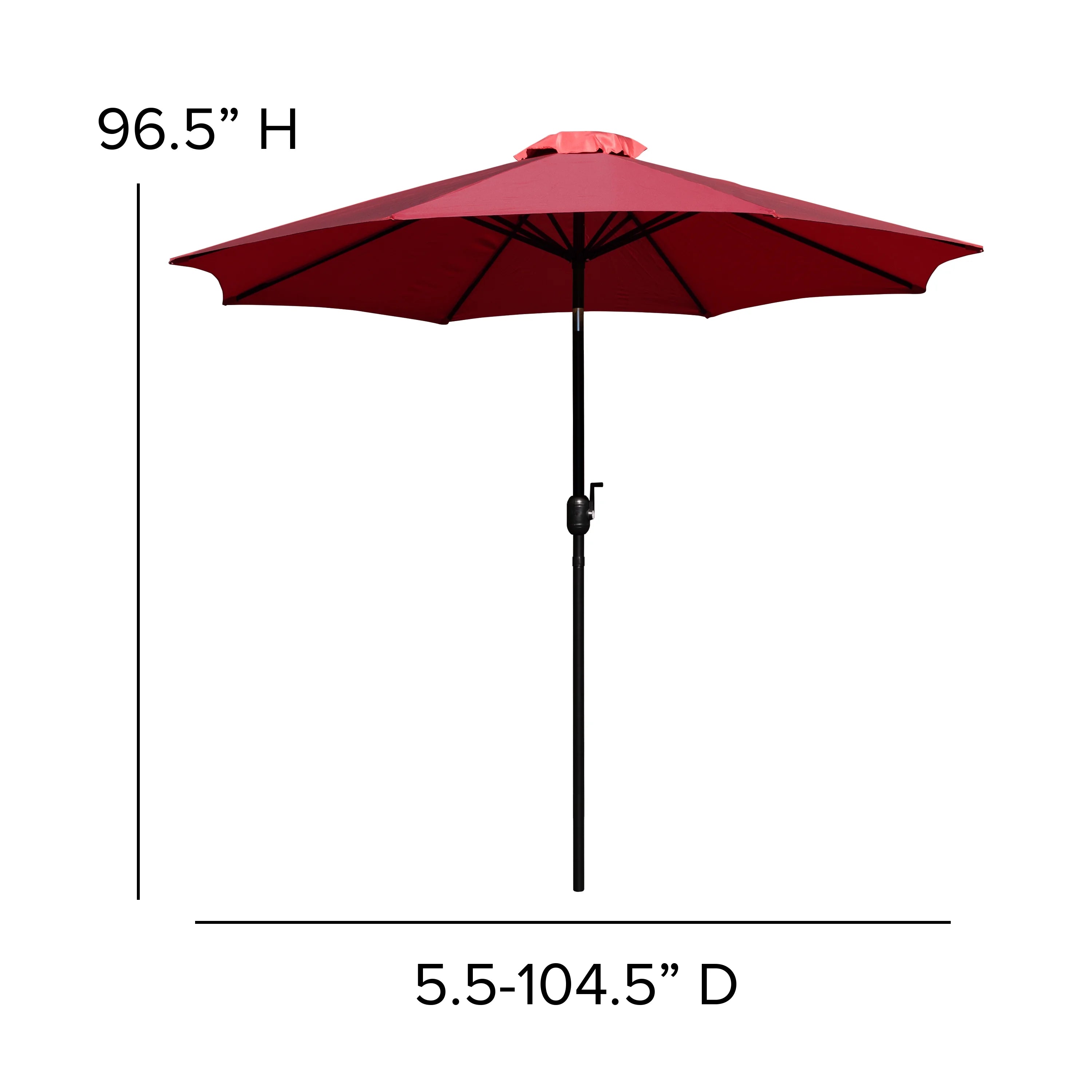 Red 9 FT Round Umbrella with Aluminum Pole L321