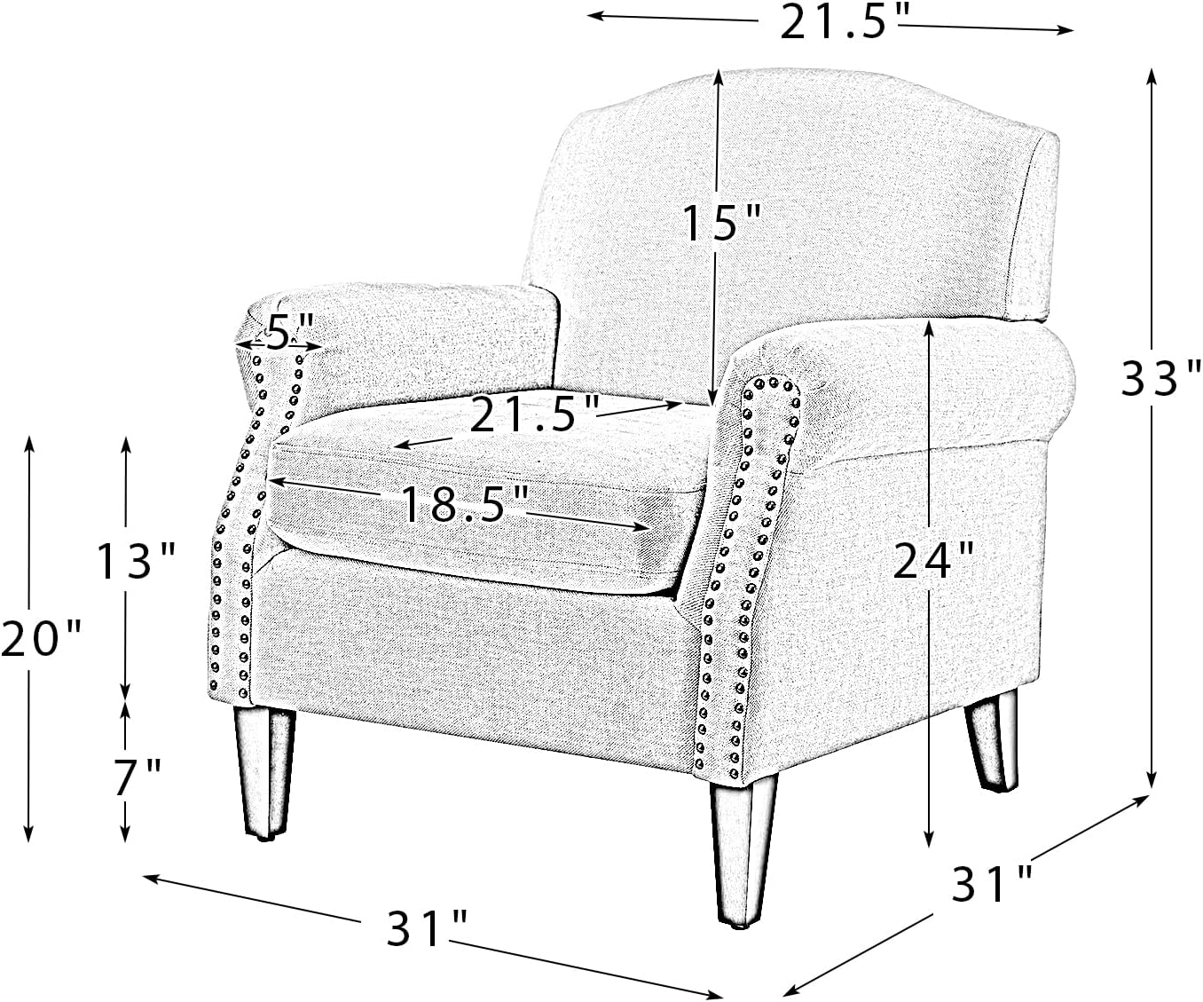 Accent Chair Set Of 2 with Removable Cushion W80429