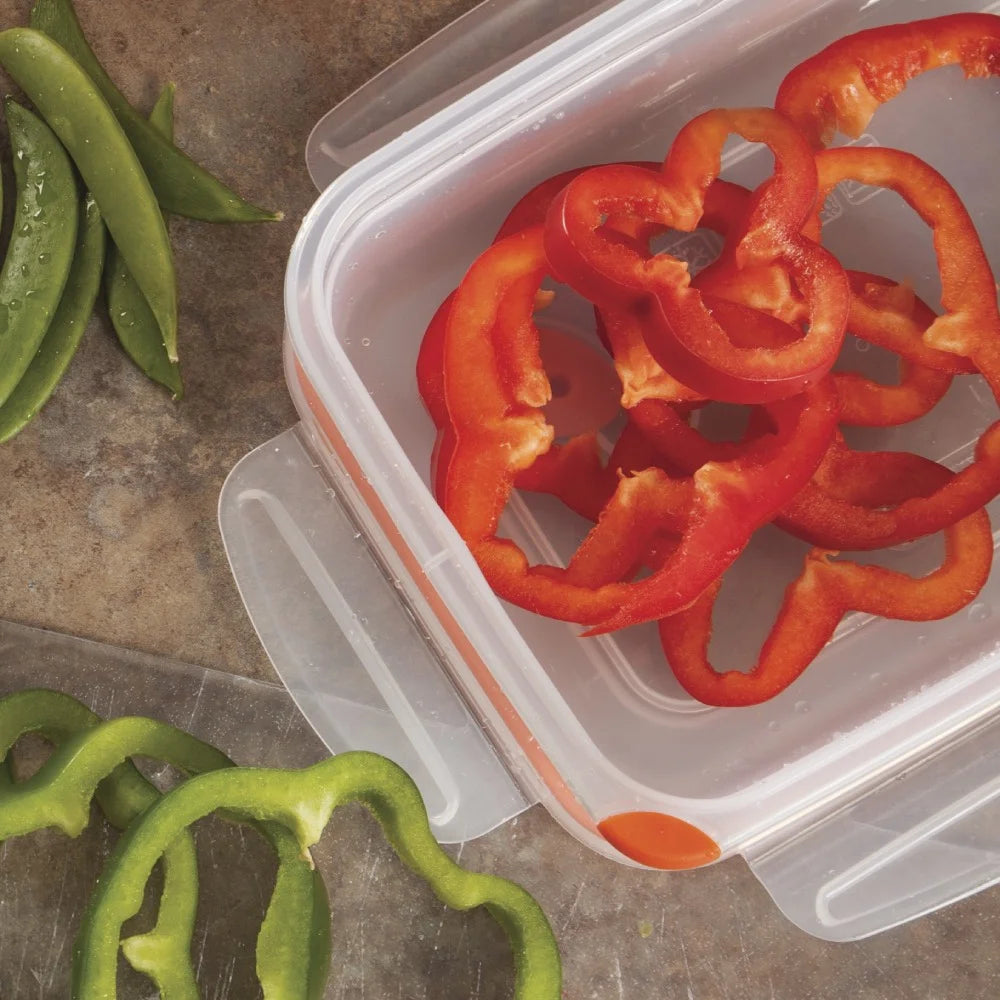 5.8 Cup Rectangle Plastic Food Storage Container, 6-Pack N178