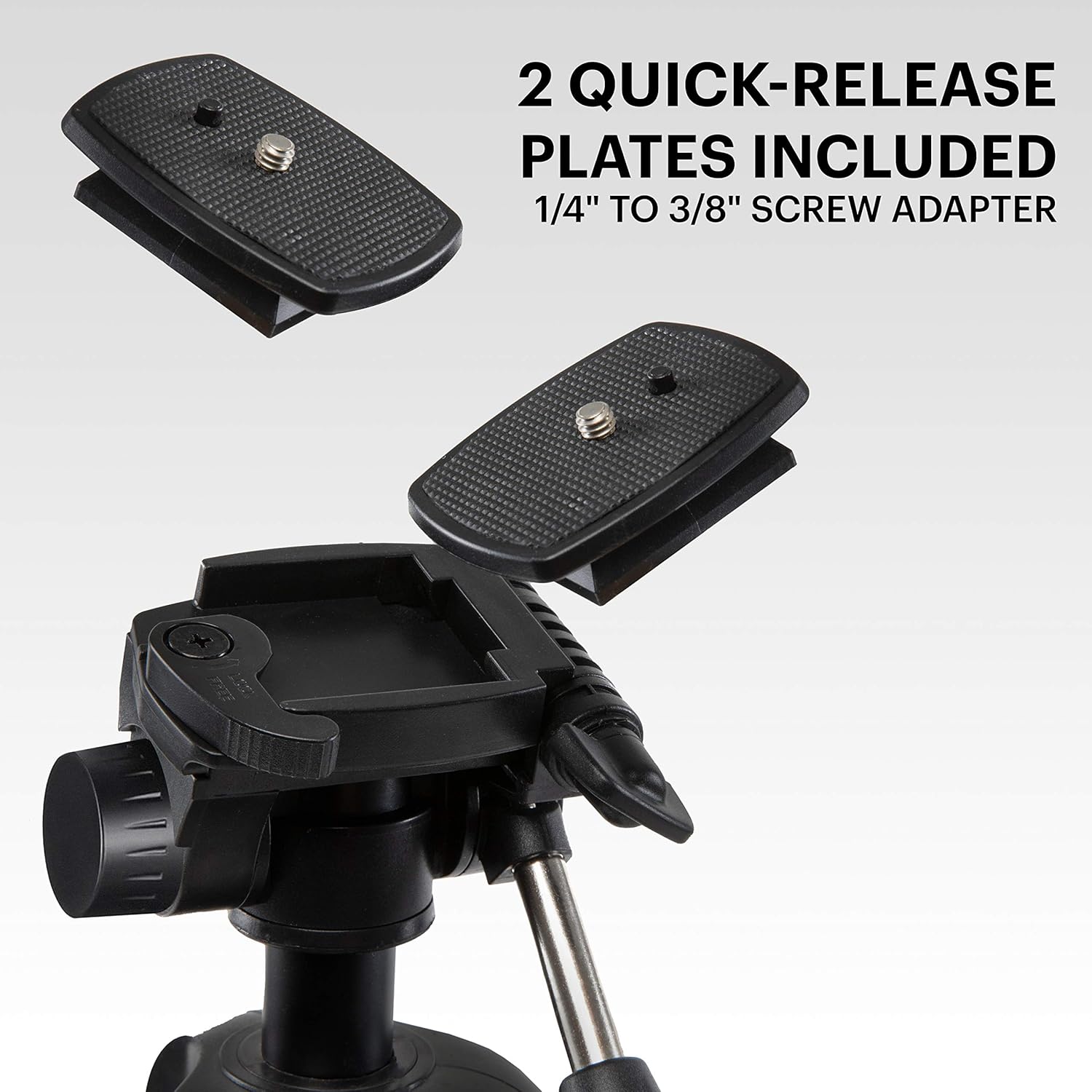 2-in-1 Aluminum Tripod & Monopod with Quick-Release Plates T58909
