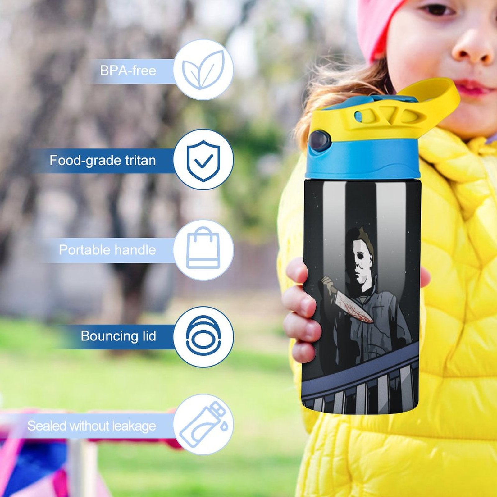 Insulated Stainless Steel Water Bottle with Straw V94804