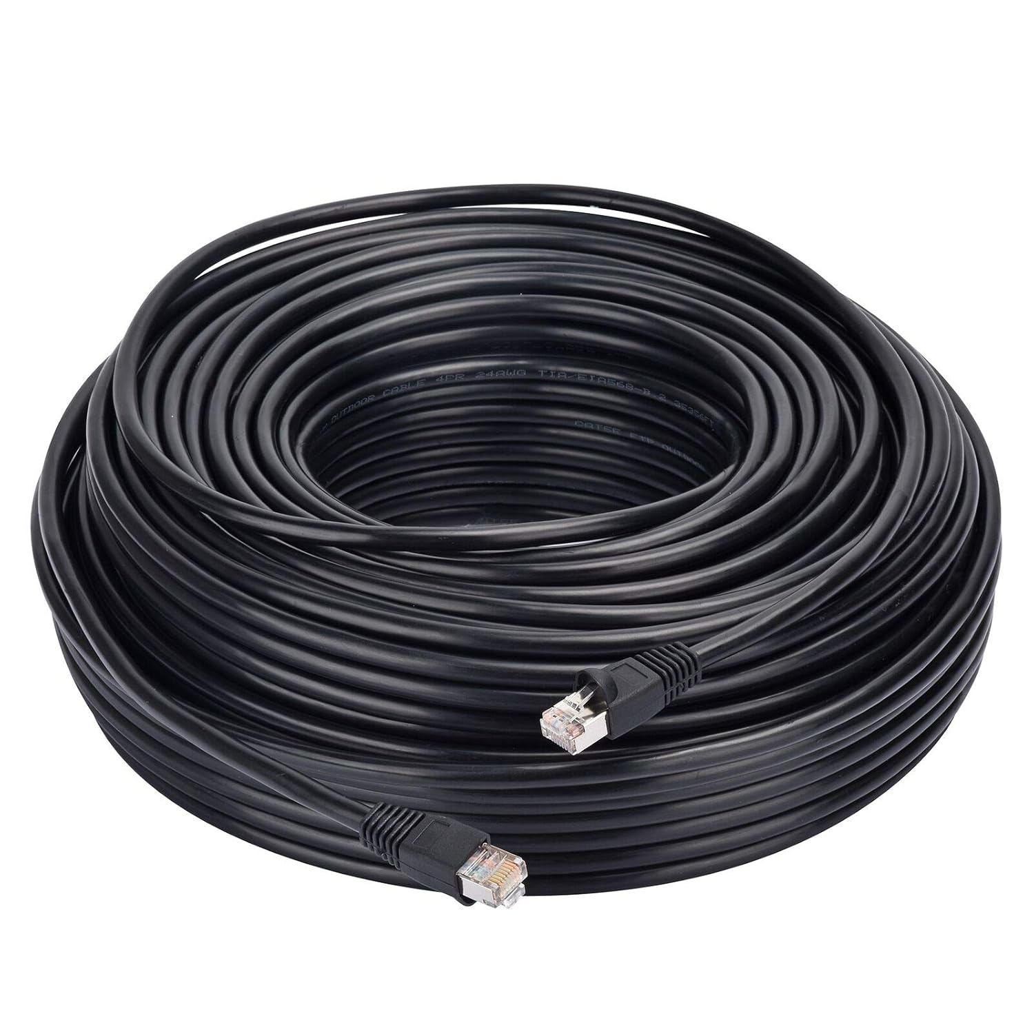 Outdoor Shielded Cat5e Ethernet Cable 200ft RJ45 Connector V729286
