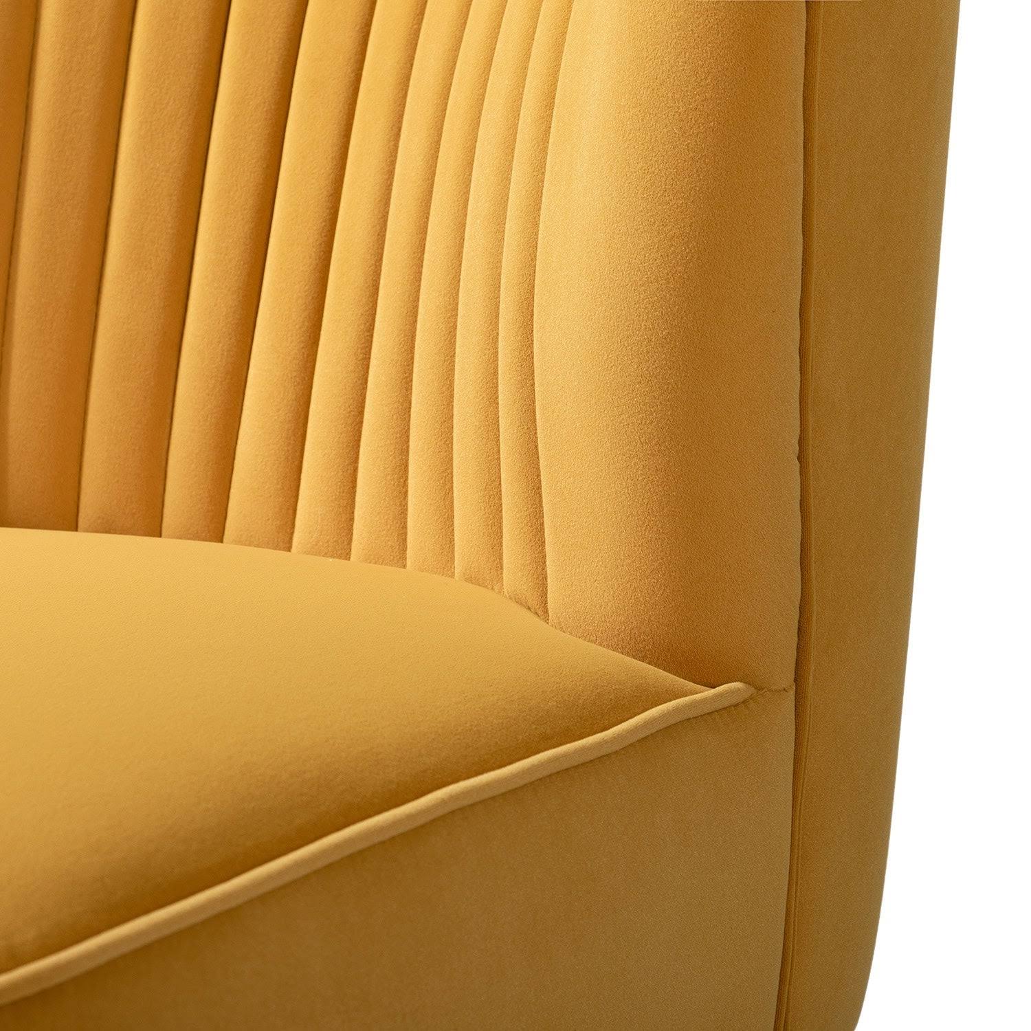 Tufted Side Chair with Golden Base - Tan U967290