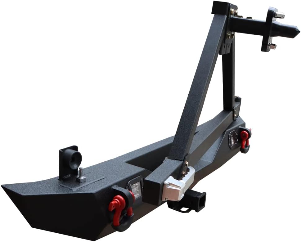 Front and Rear Bumper with LED Lights and Tire Carrier and Winch Plate J6999