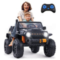 Powered 2-seater Ride On Truck 12V with Remote Control Black Spring Suspension O520