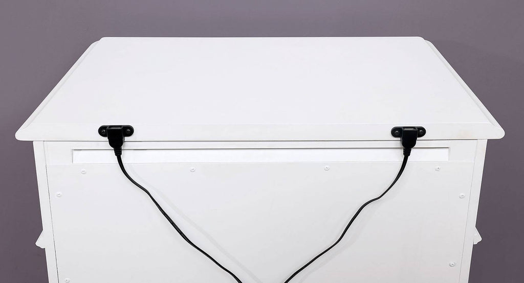 White USB Outlet Night Stand X34411