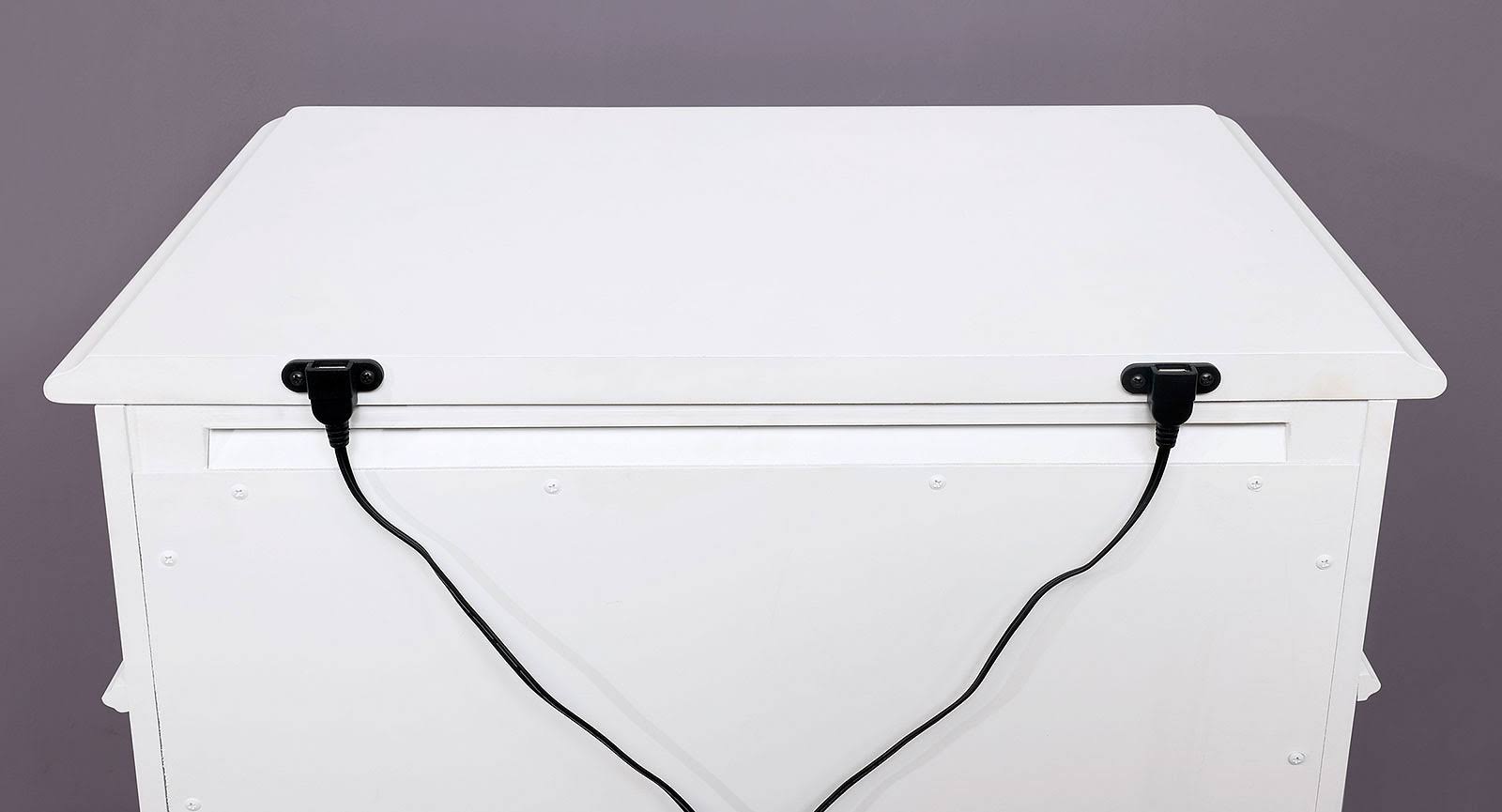 White USB Outlet Night Stand X34411