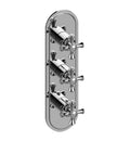 Polished Chrome Three Hole Vertical Trim Plate with Cross Handles M759372