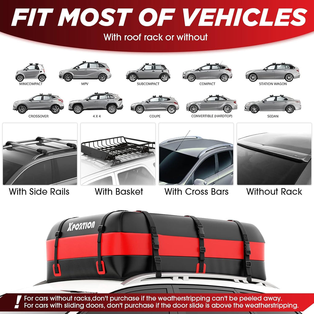 Waterproof Rooftop Cargo Carrier Bag, 21 Cubic Feet, with Non-Slip Mats and Straps Z648800