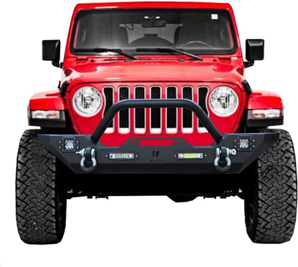 Front and Rear Bumper with LED Lights and Tire Carrier and Winch Plate J6999